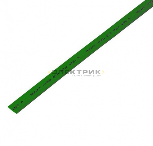 Термоусадочная трубка 8/4мм зеленая 1м REXANT