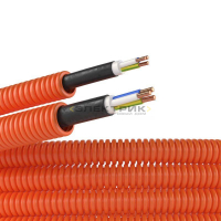 Труба гофрированная ПНД d20мм оранжевая с кабелем 3х2.5 ВВГнгLS РЭК ГОСТ+ оранжевая (уп.100м)