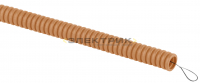 Труба гофрированная ПВХ легкая d16мм с протяжкой сосна (уп.25м) ЭРА