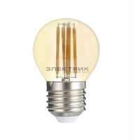 Лампа светодиодная филаментная золото PLED OMNI FL CL G45 6Вт Е27 4000К 540Лм 45х90мм JazzWay
