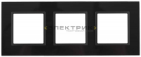 Рамка трехместная универсальная стеклянная черный/антрацит 14-5103-05 Elegance ЭРА