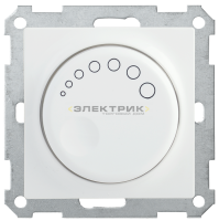Механизм светорегулятора поворотного с индикацией 600Вт белый СС10-1-1-Б BOLERO IEK