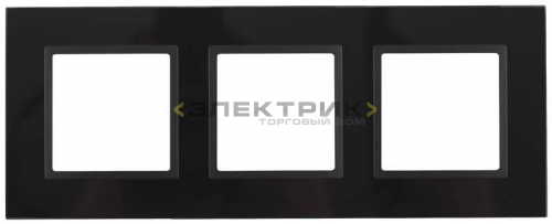 Рамка трехместная универсальная стеклянная черный/антрацит 14-5103-05 Elegance ЭРА