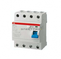 Выключатель дифференциального тока (УЗО) 4п 63А 300мА F204 АС (F204 AC-63/0,3) ABB