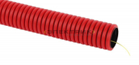 Труба гофрированная двустенная ПНД d50мм с протяжкой красная (уп.50м) ЭРА