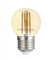 Лампа светодиодная филаментная золото PLED OMNI FL CL G45 6Вт Е27 3000К 540Лм 45х90мм JazzWay