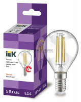 Лампа светодиодная филаментная FL CL G45 5Вт Е14 3000К 600Лм 45х80мм IEK