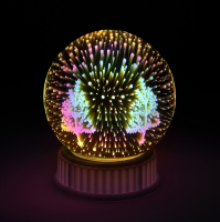 Фигура светодиодная новогодняя шар "Новогодний лес" ENGDS-14 с внутренней проекцией, питание от 3хAA