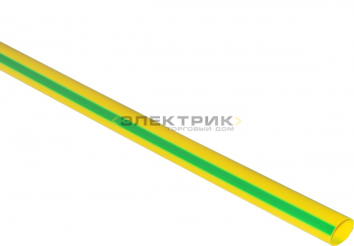 Термоусаживаемая трубка 10/5 желто-зеленая 1м (кратно 50м) Smartbuy