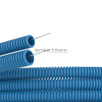 Труба гофрированная ППЛ d25мм сверхтяжелая с протяжкой синяя (уп.50м) DKC