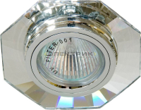 Светильник встраиваемый прозрачный хром DL8120-2 под лампу G5.3 95х23мм IP20 FERON
