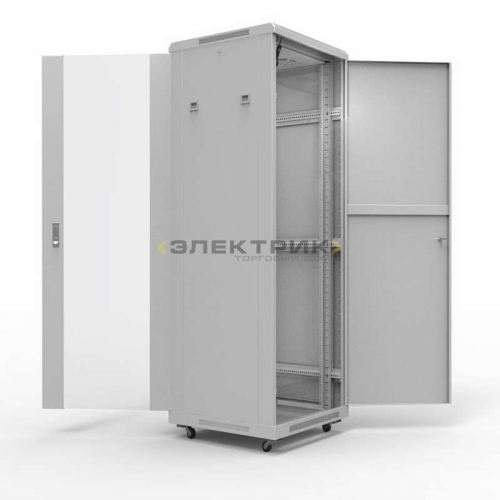 Шкаф настенный 19-дюймовый Standart 47U 600х600мм передняя дверь стекло задняя дверь металл REXANT