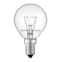 Лампа накаливания ЛОН CL G45 60Вт Е14 660Лм 45х77мм ЛИСМА