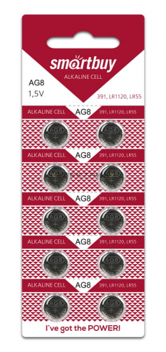 Батарейка часовая AG8-10B (блистер 10шт, цена за 1шт) Smartbuy