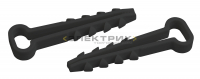 Дюбель-хомут для плоского кабеля 5-10мм черный (уп.100шт) ЭРА