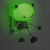 Светильник-ночник светодиодный с датчиком "Лягушка" зеленый 0.5Вт IP40 FN1158 FERON