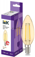 Лампа светодиодная филаментная золото FL CL C35 5Вт Е14 2700К 600Лм 35х97мм IEK