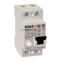 Выключатель автоматический дифференциального тока АВДТ32-22C16 2Р 16А 30мА 6кА тип A хар-ка C КЭАЗ