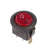 Выключатель клавишный круглый 250В 6А (3с) красный с подсветкой REXANT