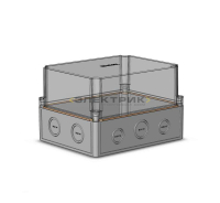 Коробка АБС высокая прозрачная крышка серая 240х190х93мм IP65 HEGEL