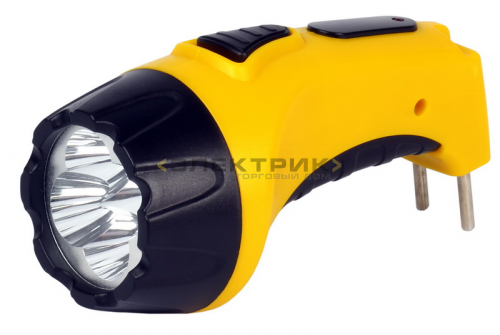 Аккумуляторный светодиодный фонарь желтый с прямой зарядкой 4LED 4В 0,5Ач Smartbuy