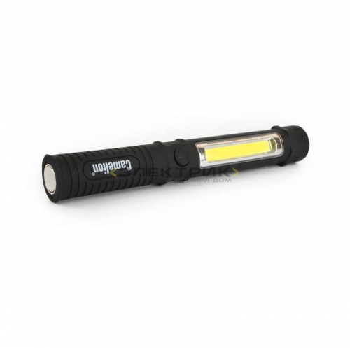 Фонарь-ручка 30м 45Лм 3XR03 с магнитом для крепления к металлическим поверхностям пластик черный Cam