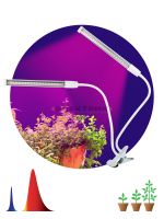 Светильник для растений на прищепке красно-синего спектра FITO-20W-АLED 12Вт 370х115х95мм IP20 ЭРА