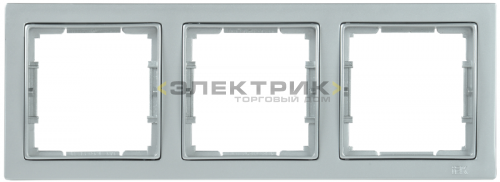 Рамка трехместная универсальная серебро Q1 РУ-3-БС BOLERO IEK