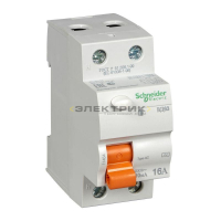 Выключатель дифференциального тока УЗО ВД63 2Р 16А 10мА тип АС Домовой Schneider Electric