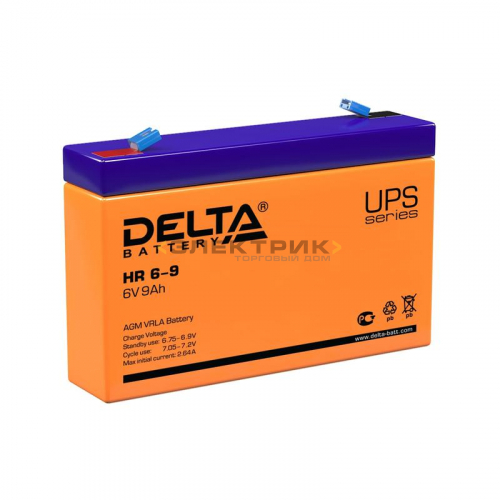 Аккумулятор 6В 9Ач Delta