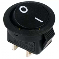 Выключатель клавишный круглый 250В 3А (2с) черный Micro REXANT