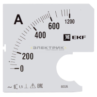 Шкала сменная для амперметра A961 600/5А-1.5 PROxima EKF