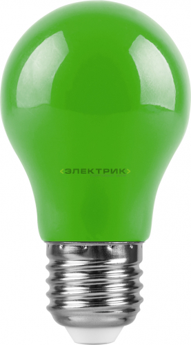 Лампа светодиодная зеленая LB-375 FR А50 3Вт Е27 50х91мм FERON