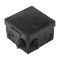 Коробка распаячная КМР-030-031 с крышкой 80х80х50мм 7 мембранных вводов черная IP54 PROxima EKF