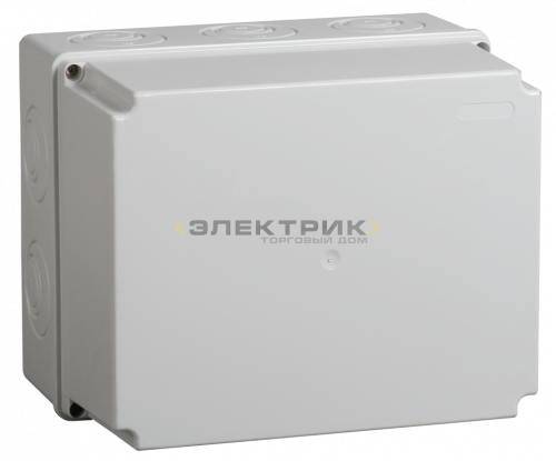 Коробка КМ41274 распаячная для о/п 240х195х165мм IP55 (RAL7035, кабельные вводы 5шт) IEK