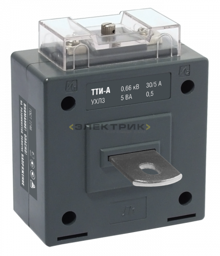 Трансформатор тока ТТИ-А 20/5А 5ВА класс 0,5 с шиной IEK
