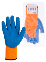Перчатки плотной вязки акрил с латексным покрытием "Рельеф" оранжевые 10, 10 кл., 125г, 1 пара TDM