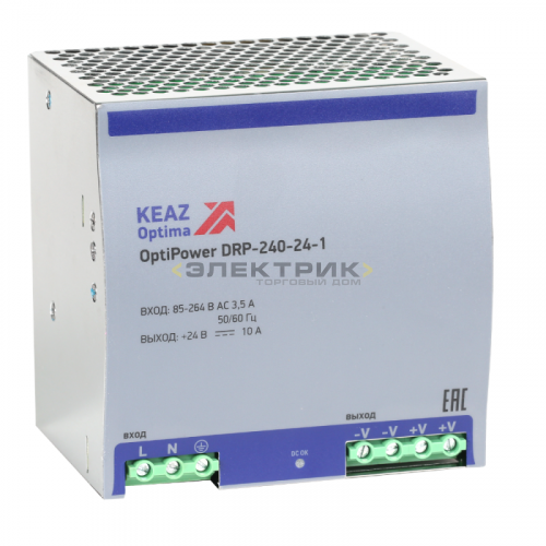 Блок питания DRP 240Вт 24V OptiPower КЭАЗ