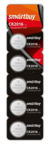 Литиевый элемент питания CR2016 (блистер 5шт, цена за 1шт) Smartbuy