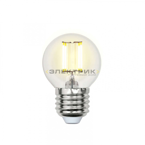 Лампа светодиодная филаментная FL CL G45 6Вт Е27 4000К 500Лм 45х70мм Uniel
