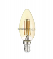 Лампа светодиодная филаментная золото PLED OMNI FL CL С35 8Вт Е14 3000К 720Лм 35х110мм JazzWay