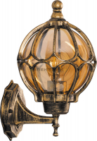 Светильник садово-парковый круглый на стену вверх черное золото "Версаль" PL3701 60Вт Е27 180х200х32