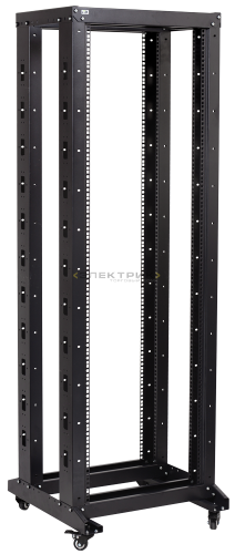 ITK 19" двухрамная стойка, 32U, 600x600мм, на роликах, черная IEK