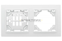 Рамка двухместная горизонтальная белая Минск Basic EKF