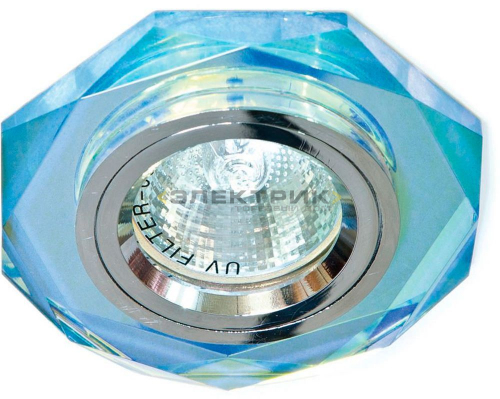 Светильник встраиваемый мультиколор хром DL8020-2 под лампу G5.3 90х25мм IP20 FERON