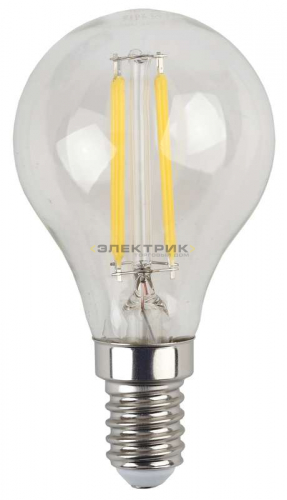Лампа светодиодная филаментная FL CL G45 7Вт Е14 4000К 730Лм 45х78мм ЭРА