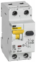 Выключатель автоматический дифференциального тока АВДТ32EM 25А 30мА  тип C IEK