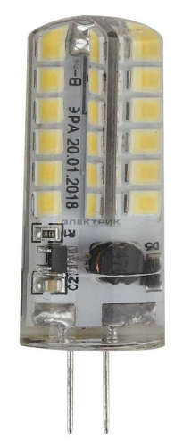 Лампа светодиодная силикон CL JC 3.5Вт G4 4000К 280Лм 12В 10х46мм ЭРА