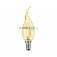 Лампа светодиодная филаментная золото FL CL CW35 7Вт Е14 6500К 500Лм 35х118мм GENERAL
