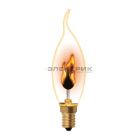 Лампа накаливания ЛОН с эффектом пламени CL CW35 3Вт Е14 35х120мм Uniel
